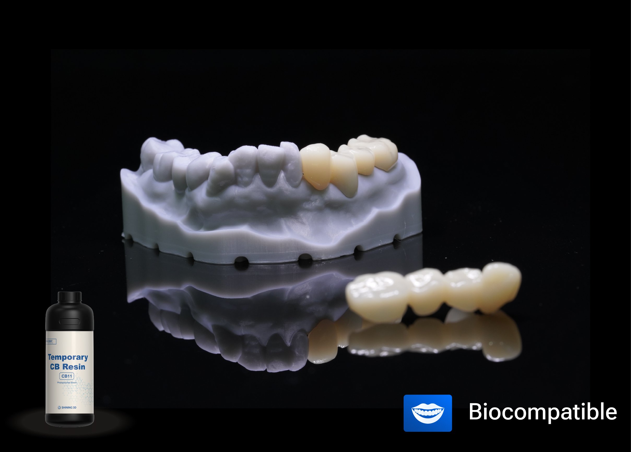 блестящая смола для 3D-печати коронок и мостов